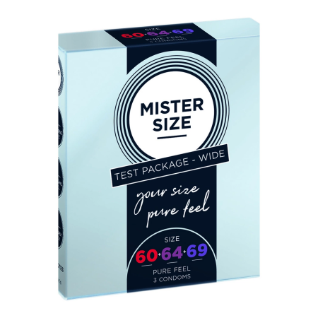 MISTER SIZE Pure Feel Test Pack 3 Sizes 60/64/69mm - 9 Condoms
