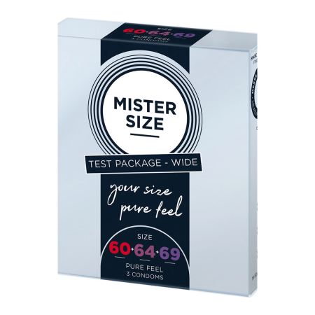 MISTER SIZE Pure Feel Test Pack 3 Sizes 60/64/69mm - 9 Condoms
