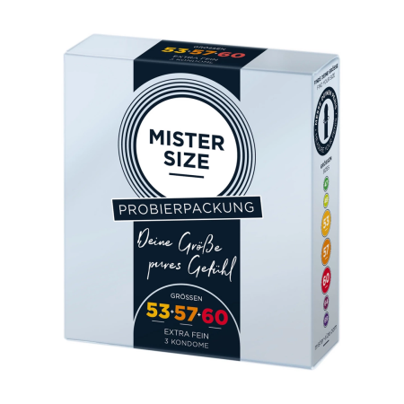 Mister Size Pure Feel Test Package Medium 53/57/60mm 3-Pack Condoms