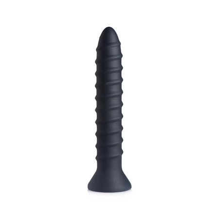 Master Series Power Screw Silicone Spiral Vibrator Black 20 cm