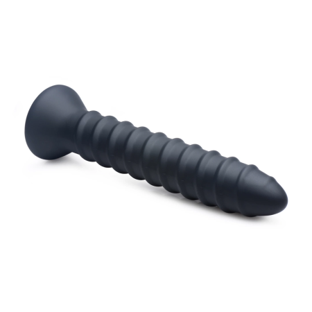 Master Series Power Screw Silicone Spiral Vibrator Black 20 cm
