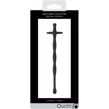 Triune Silicone Urethral Dilator Flexible 8 mm Body-Safe Black