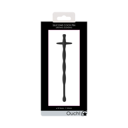 Triune Silicone Urethral Dilator Flexible 8 mm Body-Safe Black