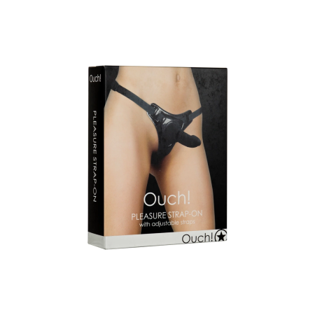 Ouch! Adjustable Strap-On Harness with Detachable Silicone Shaft - Purple