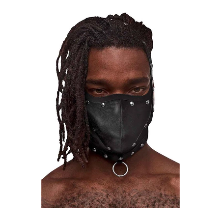 Male Power Triton Adjustable Mask with Neck Strap and Front Ring Black