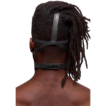 Male Power Triton Adjustable Mask with Neck Strap and Front Ring Black