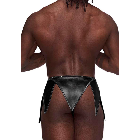 Male Power Gladiator Kilt S/M Black - Modern Kilt with Attached Thong