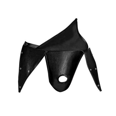 Male Power Gladiator Kilt L/XL Black - Modern Design with Stud Accents