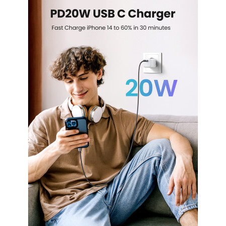 UGREEN 15324 Nexode Mini USB-C Įkroviklis, 20W