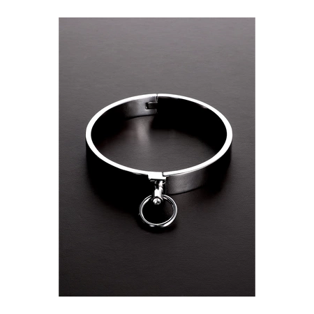 Master Series Steel Collar With Gemstones, Locking, Size 44 EU / 16 US