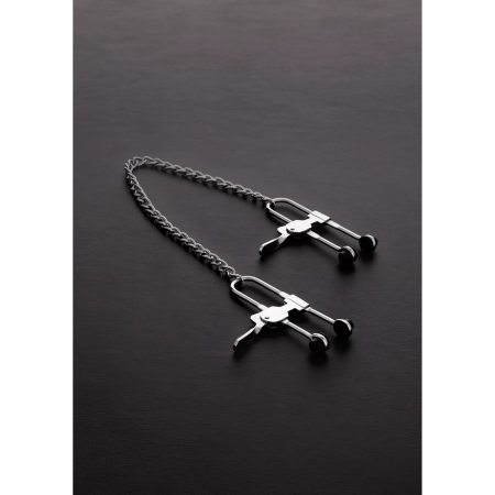 EasyToys Preasure Tit Lock Adjustable Nipple Clamp System Black