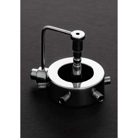 Shots Spike Steel Glans Ring with Plug 25mm - Adjustable Spiked Design