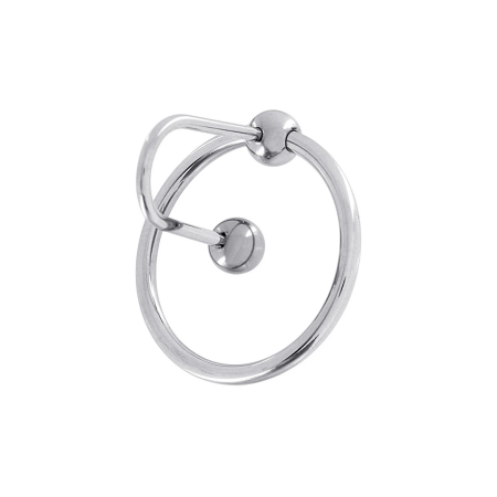 Full Stop Stainless Steel Glans Ring with Urethral Sphere 30mm