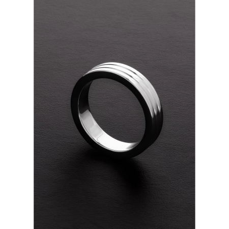 Ouch! Ribbed Stainless Steel Intimate Ring 10x50 mm - Durable Design