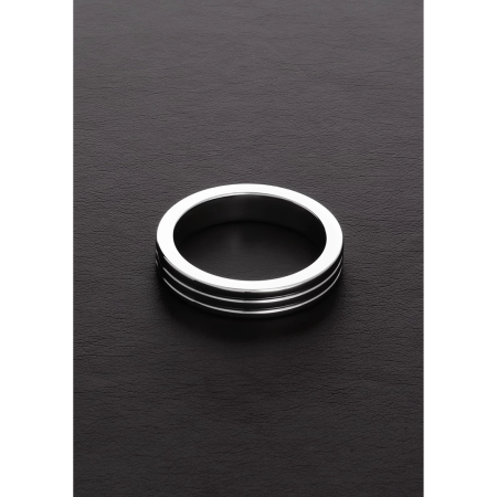 Ouch! Ribbed Stainless Steel Intimate Ring 10x50 mm - Durable Design