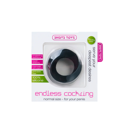 Shots Endless Series Comfort Silicone Intimate Ring Medium Black