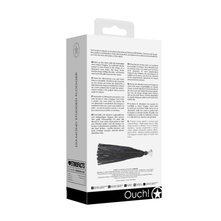 DIAMOND Line Flogger - Elegant Faux Leather Whip with Studded Handle