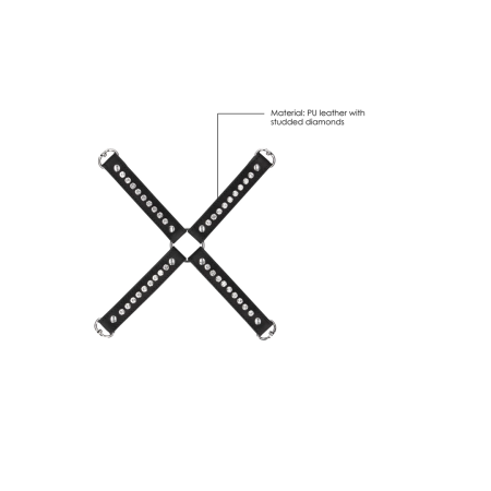 EasyToys Diamond Series Hogtie Restraint with Decorative Studs Black