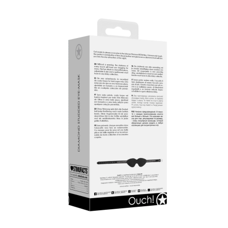 DIAMOND Intimate Eye Mask - Adjustable Faux Leather, Studded Design