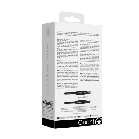 DIAMOND Diamond Studded Adjustable Faux Leather Wrist Restraints