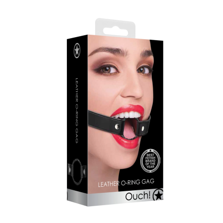 Master Series Wrapped O-Ring Gag Adjustable PU Strap 3.2cm Black