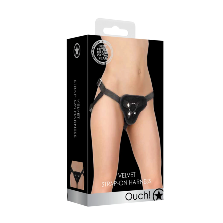 Ouch! Adjustable Intimate Harness with Universal O-Ring - Black