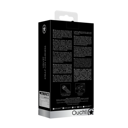 Ouch! Adjustable Intimate Harness with Universal O-Ring - Black