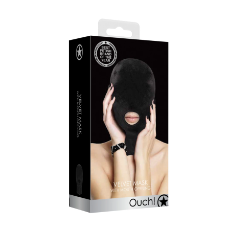 Ouch! Fetish Hood Mask with Mouth Opening - Flexible Universal Fit