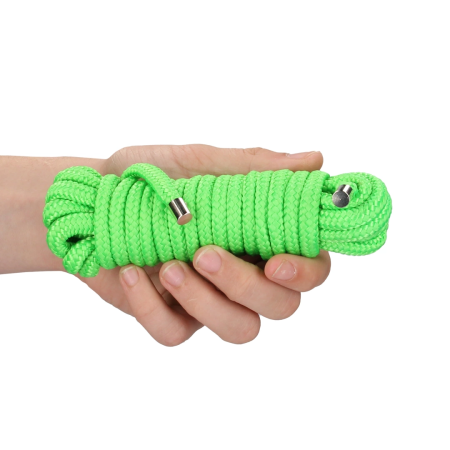Ouch! Glow in the Dark Bondage Rope 5m - Luminous Green, Soft Touch