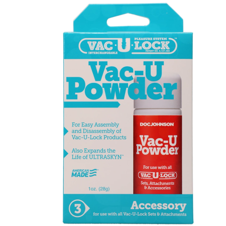 Doc Johnson Vac-U-Lock Powder - White Talc for Attachment Care 28g