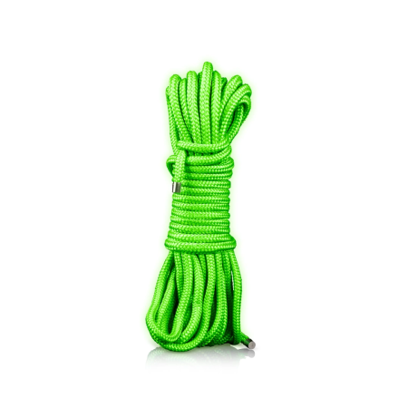Ouch! Glow in the Dark Bondage Rope 10m - Luminous Green, Soft Fiber
