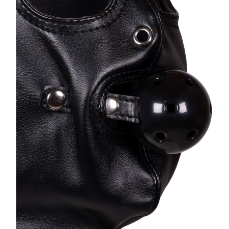Ouch! Blindfolded Mask & Breathable Ball Gag Set - Black, Adjustable Fit