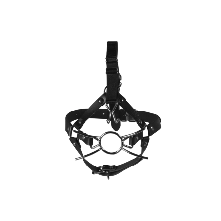 Shots Spider Gag Head Harness with Adjustable Nose Hooks Black