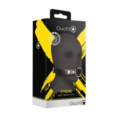 Ouch! Deep Throat Gag Black - Adjustable PU Leather Mouthpiece