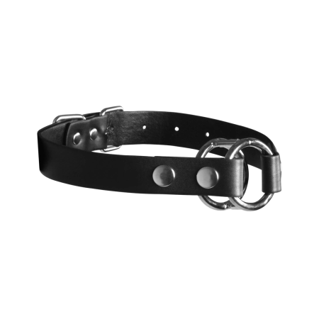 Ouch! Deep Throat Gag Black - Adjustable PU Leather Mouthpiece