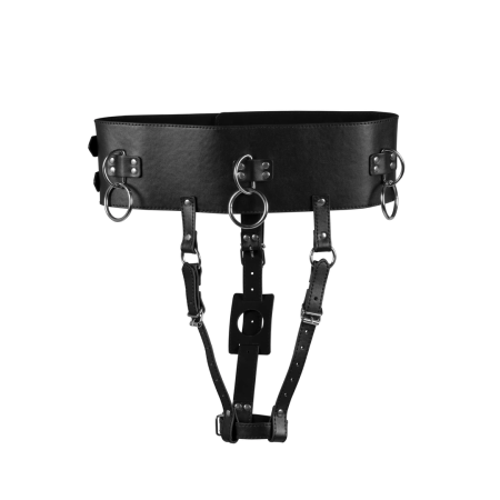 EasyToys Adjustable Belt with Wand Holder & Restraint Rings - Black
