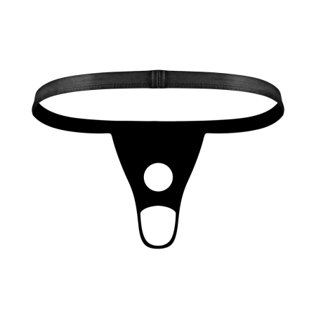 Male Power Power Sock L/XL Black - Circular Cutout & Open Back Design