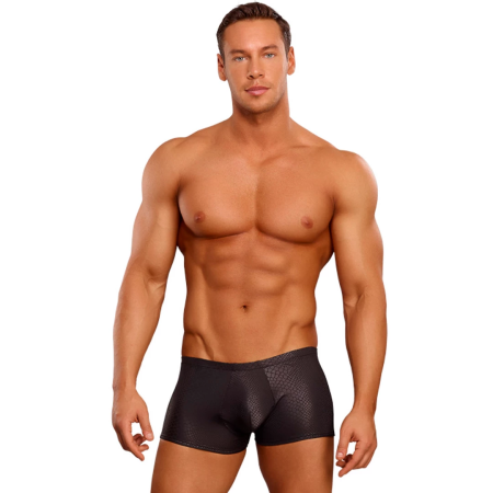 Male Power Black Cobra Mini Short S - Stretch Snakeskin Design