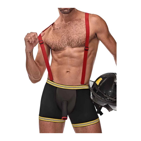 Male Power Hose Me Down Firefighter Costume S/M Adjustable Mesh