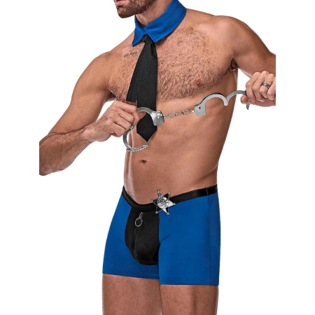Male Power Officer Frisk-Em Uniform Set S/M - Three-Piece Costume Kit