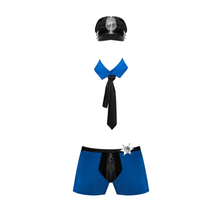 Male Power Officer Frisk-Em Uniform Set S/M - Three-Piece Costume Kit