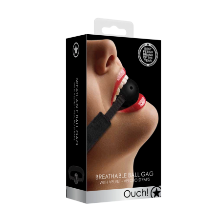 Ouch! Adjustable Breathable Ball Gag - Comfortable Hollow Design