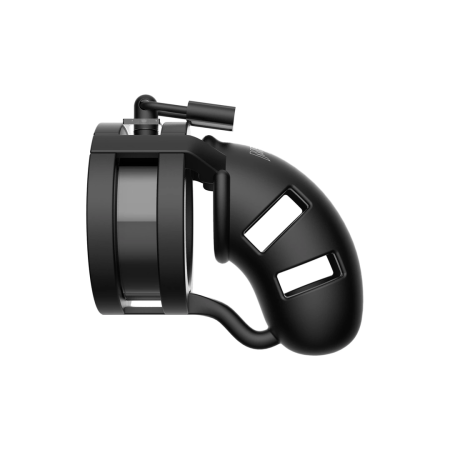 Mancage Model 18 Silicone Chastity Device with Split Strap 9 cm Black