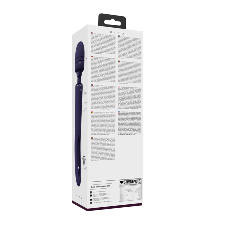 VIVE Kiku Double-Ended Wand with Flapping Stimulator, Purple, Silicone