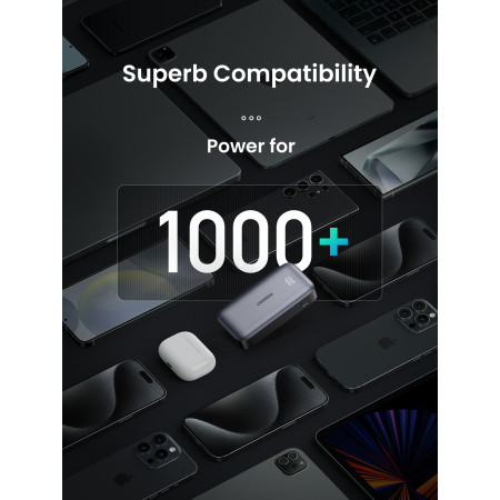 Ugreen Nexode PB502 10000 mAh USB + USB-C 30W - juodas