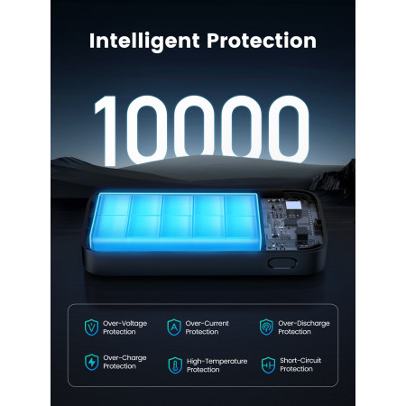 Ugreen Nexode PB502 10000 mAh USB + USB-C 30W - juodas