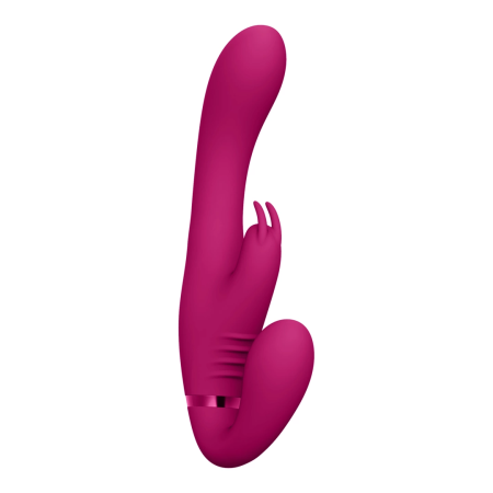 Suki Vibrating Strapless Dual Motor System Rabbit Pink Silicone