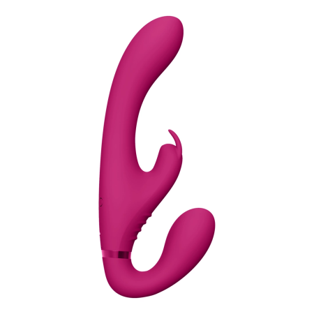 Suki Vibrating Strapless Dual Motor System Rabbit Pink Silicone