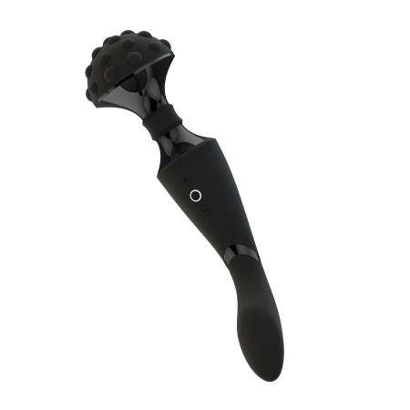 VIVE Shiatsu Bendable Massager Wand Black - Dual Motor, Flexible Head