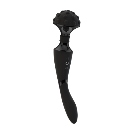 VIVE Shiatsu Bendable Massager Wand Black - Dual Motor, Flexible Head